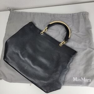 MaxMara Leather Tote with Gold Accent Handbag